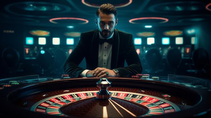 Live blackjack table on imbaslot2 with dealer, cards, and chat panel visible